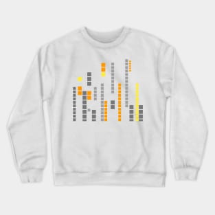 Geometric Pixel pattern orange gray Crewneck Sweatshirt